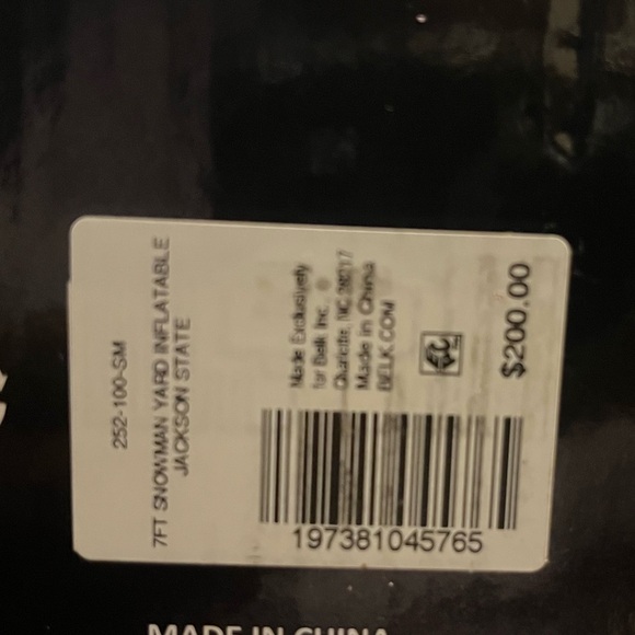 7 foot Inflatable Jackson State University Snowman - Picture 4 of 5